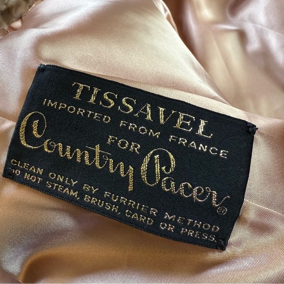 Vintage 60s Tissavel From France Faux Fur For Country Pacer Coat - Picture 7 of 7